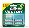 Gillette Vector Plus Razor Refill Cartridges, (Compatible with Atra Razor), 4 CT