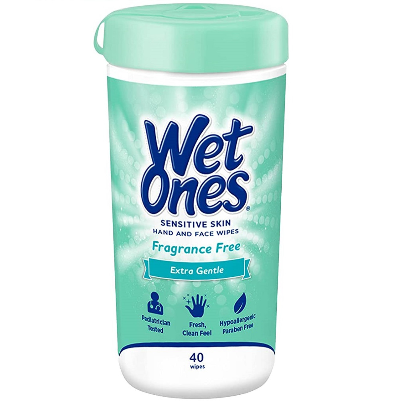 Wet Ones Sensitive Skin Hand & Face Wipes Canister, Fragrance Free
