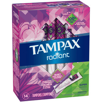Tampax Radiant Tampons Super Unscented 14 Ct Nationwide Campus