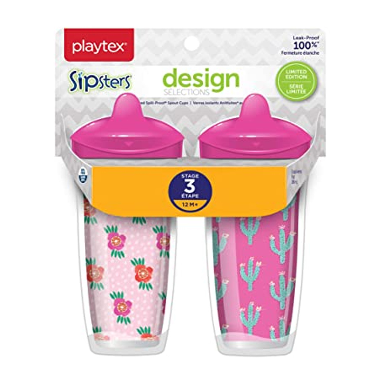 Sipsters Stage 2 Spill & Leak-Proof Break-Proof Spout Sippy Cups Color May Vary 
