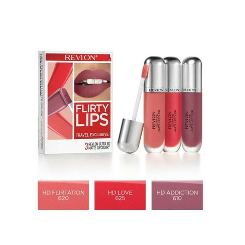 Revlon Ultra HD Matte Lipcolor 3 Piece Set, Flirty Lips Revlon Ultra HD Matte Lipcolor 3 Piece Set, Flirty Lips