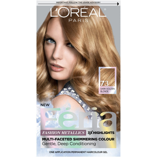 L Oreal Paris Feria Multi Faceted Shimmering Colour Permanent Haircolor Kit 73 Dark Gold Blonde