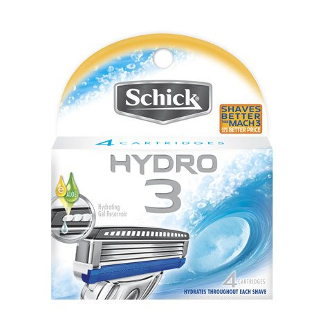 Schick Hydro 3 Blade Razor Refill Cartridges, 4 CT - Nationwide Campus