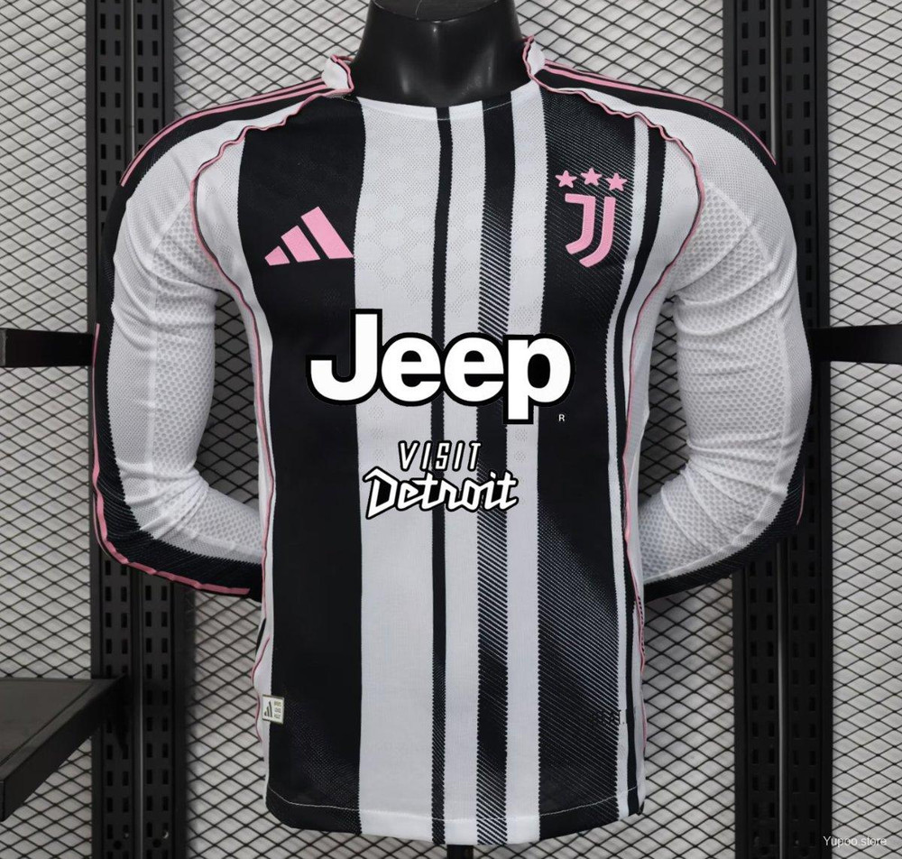 Juventus Home 2025/26 Player Version Long Sleeves Jersey