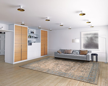 Couristan Zahara Embellished Blossom Light Blue/oatmeal Indoor Area Rugs