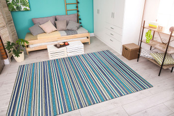 Couristan Cape Brockton Cobalt/teal Indoor/outdoor Area Rugs