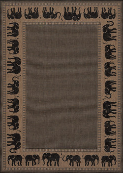 Couristan Recife Elephant Cocoa/black Indoor/outdoor Area Rugs