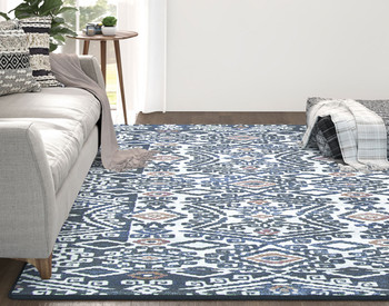 Couristan Everest Bohemia Denim Ivory Indoor Area Rugs