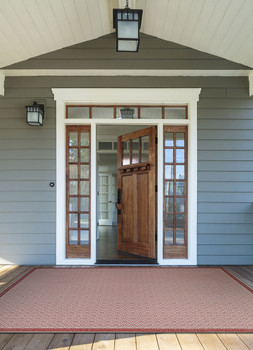 Couristan Monaco Sea Pier Sand/maroon Indoor/outdoor Area Rugs