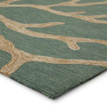 Jaipur Living Coral COL13 Abstract Teal Hand Tufted Area Rugs