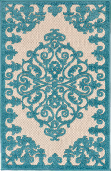 Nourison Aloha Alh12 Aqua Area Rugs