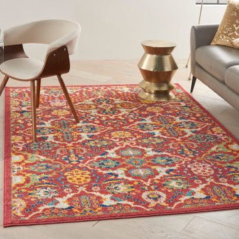 Nourison Allur Alr03 Red Multicolor Area Rugs