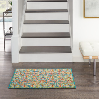 Nourison Allur Alr05 Turquoise Multicolor Area Rugs