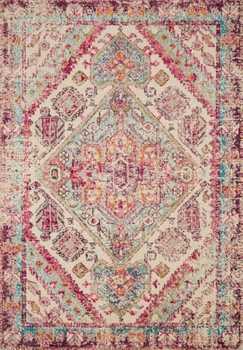 Loloi II Nadia Nn-03 Aqua / Pink Power Loomed Area Rugs Loloi II Nadia Nn-03 Aqua / Pink Power Loomed Area Rugs