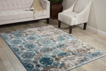 Nourison Karma Krm05 Ivory/blue Area Rugs