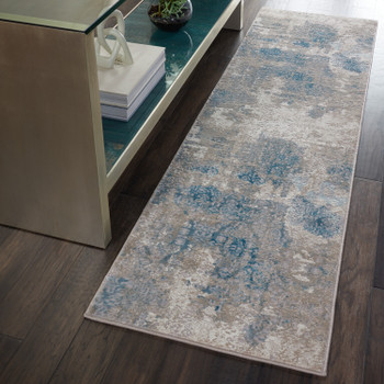 Nourison Karma Krm07 Ivory/light Blue Area Rugs