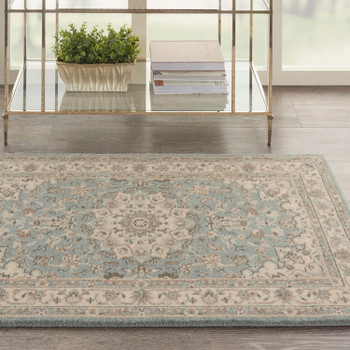 Nourison Living Treasures Li15 Aqua/ivory Area Rugs