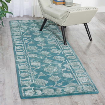 Nourison Opaline Opa12 Aqua Area Rugs