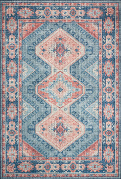 Loloi II Skye Sky-03 Turquoise / Terracotta Power Loomed Area Rugs
