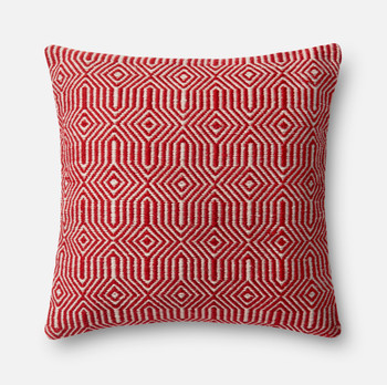 Loloi Pillows P0339 Red / Ivory