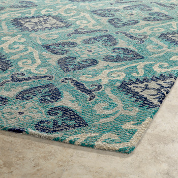 Kaleen Weathered Hand-tufted Wtr03-91 Teal Area Rugs