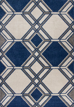 KAS Rugs Lucia 2768 Ivory/denim Grant Machine-woven Area Rugs