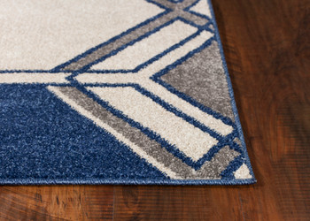 KAS Rugs Lucia 2768 Ivory/denim Grant Machine-woven Area Rugs