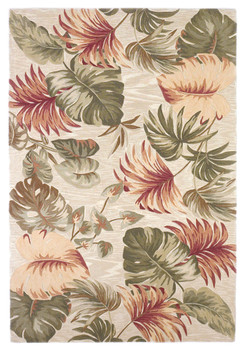 KAS Rugs Sparta 3148 Beige Palm Leaves Hand-tufted Area Rugs