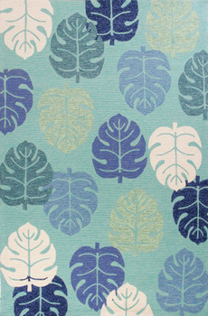 KAS Rugs Harbor 4228 Turquoise Palms Hand-made Area Rugs