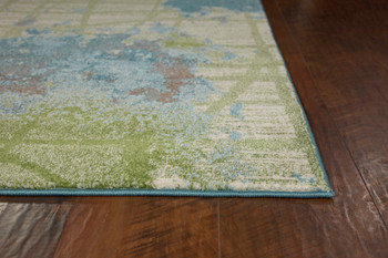 KAS Rugs Illusions 6207 Green/blue Visions Machine-woven Area Rugs