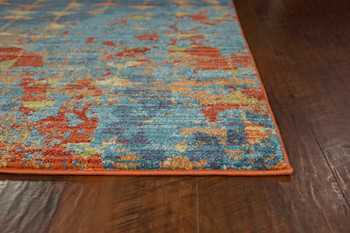 KAS Rugs Illusions 6208 Blue/coral Elements Machine-woven Area Rugs
