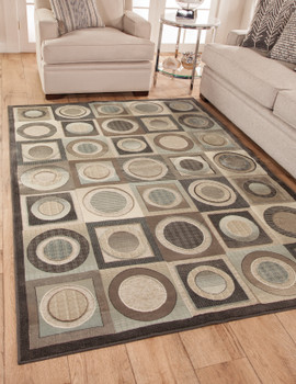 Abacasa Napa 6040 Machine-woven Contemporary Abacasa Napa Seymour Tan/greys/brown Area Rug - 5 X 8 Rectangle Area Rug