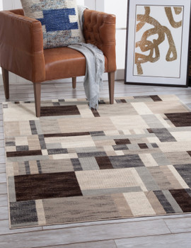 Abacasa Sonoma 7008 Machine-woven Charcoal, Ivory, Grey Area Rugs