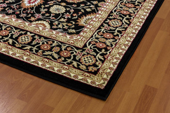 Dynamic Yazd Machine-made 2803 Black-black Area Rugs