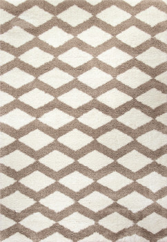 Dynamic Silky Shag Machine-made 5904 White Area Rugs