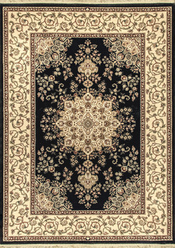 Dynamic Brilliant Machine-made 7201 Black Area Rugs