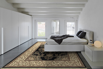 Dynamic Brilliant Machine-made 7201 Black Area Rugs