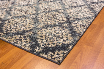 Dynamic Melody Machine-made 985015 Blue Area Rugs