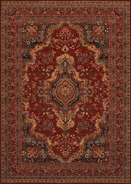 Couristan Old World Classic Kerman Medallion Burgundy Indoor Area Rugs