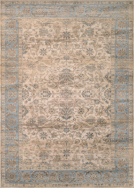 Couristan Zahara Embellished Blossom Light Blue/oatmeal Indoor Area Rugs