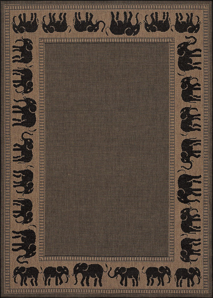Couristan Recife Elephant Cocoa/black Indoor/outdoor Area Rugs