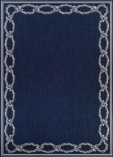 Couristan Recife Rope Knot Ivory/indigo Indoor/outdoor Area Rugs