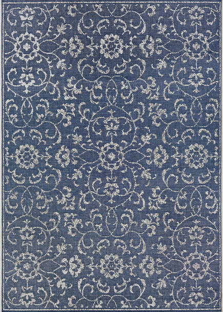 Couristan Monte Carlo Summer Vines Navy/ivory Indoor/outdoor Area Rugs