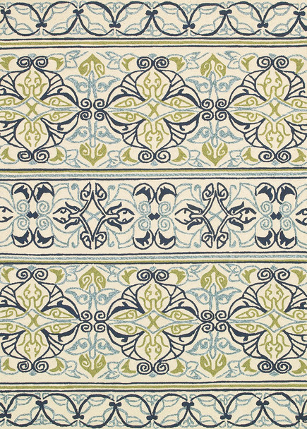 Couristan Covington Pegasus Ivory/navy/lime Indoor/outdoor Area Rugs