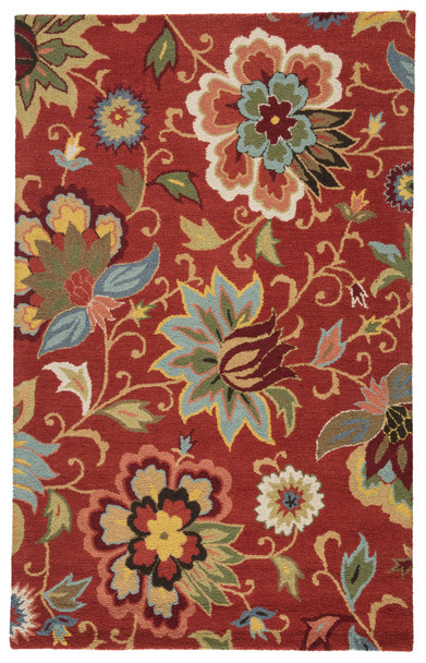 Jaipur Living Zamora HAC11 Floral Red Hand Tufted Area Rugs