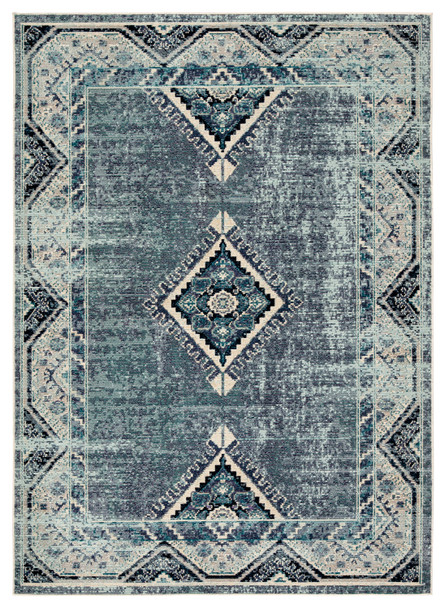 Jaipur Living Zhara IDE02 Medallion Blue Power Loomed Area Rugs