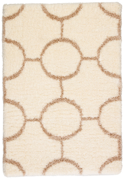 Jaipur Living Vita INT01 Geometric Ivory Shag And Flokati Area Rugs