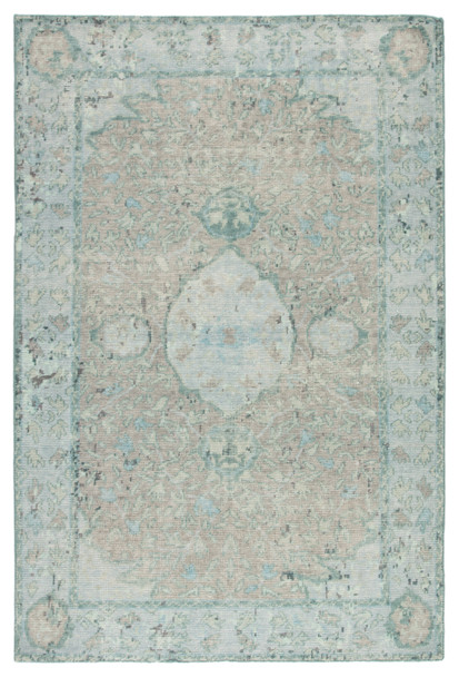 Jaipur Living Alessia KAI02 Border Aqua Hand Knotted Area Rugs