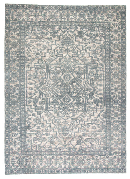 Jaipur Living Tulip REI04 Medallion Blue Hand Knotted Area Rugs