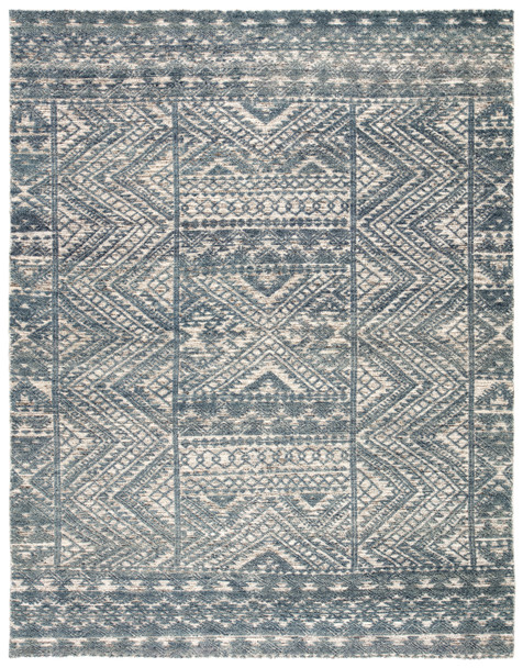 Jaipur Living Prentice REI08 Geometric Blue Hand Knotted Area Rugs